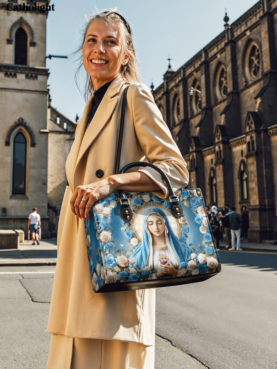 Bolsa de Couro Imaculado Coração de Maria