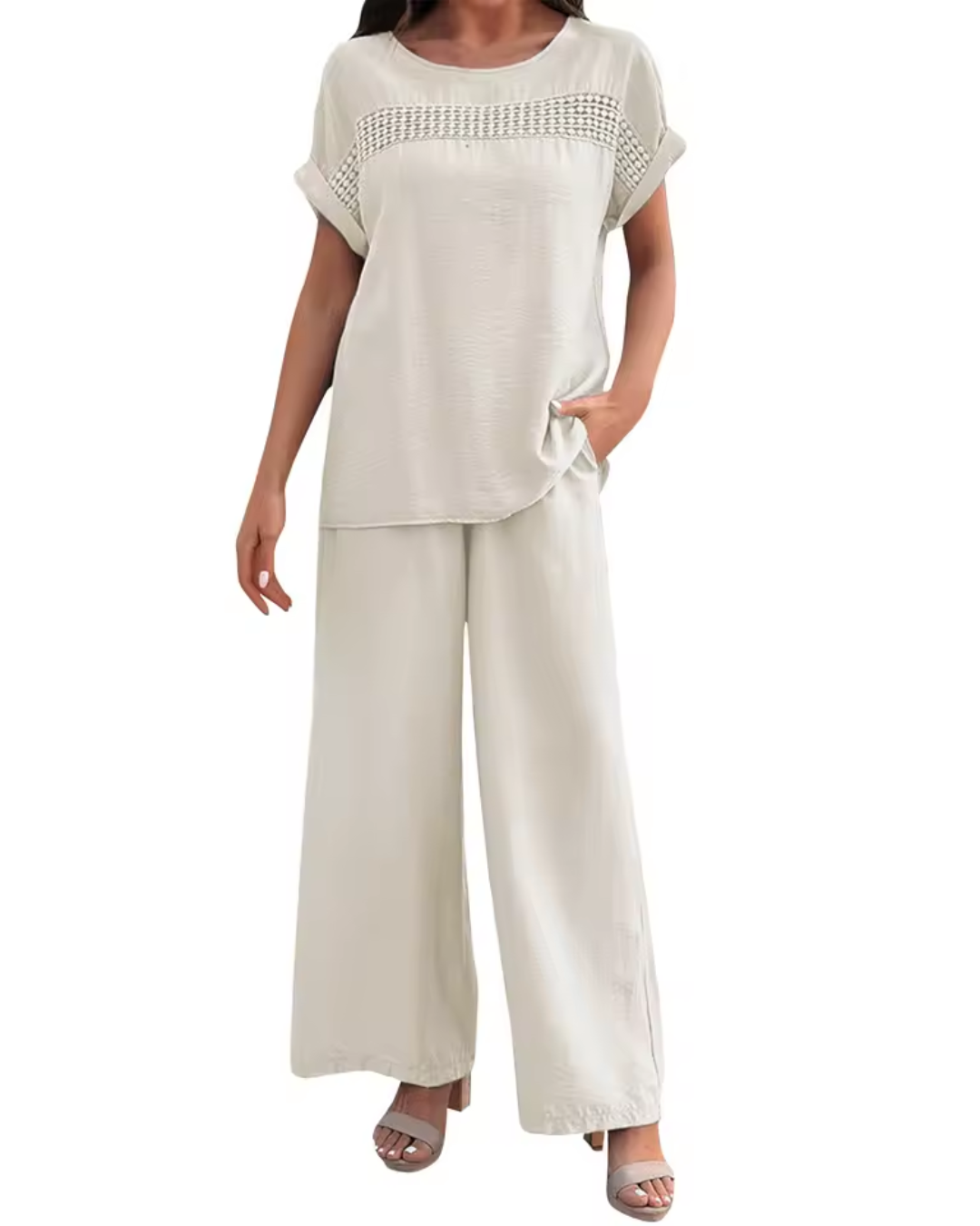 Conjunto de Manga Curta e Calças Largas Karine
