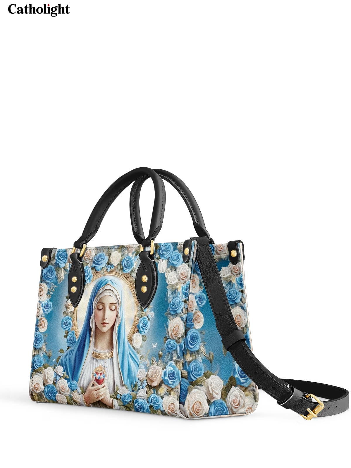 Bolsa de Couro Imaculado Coração de Maria