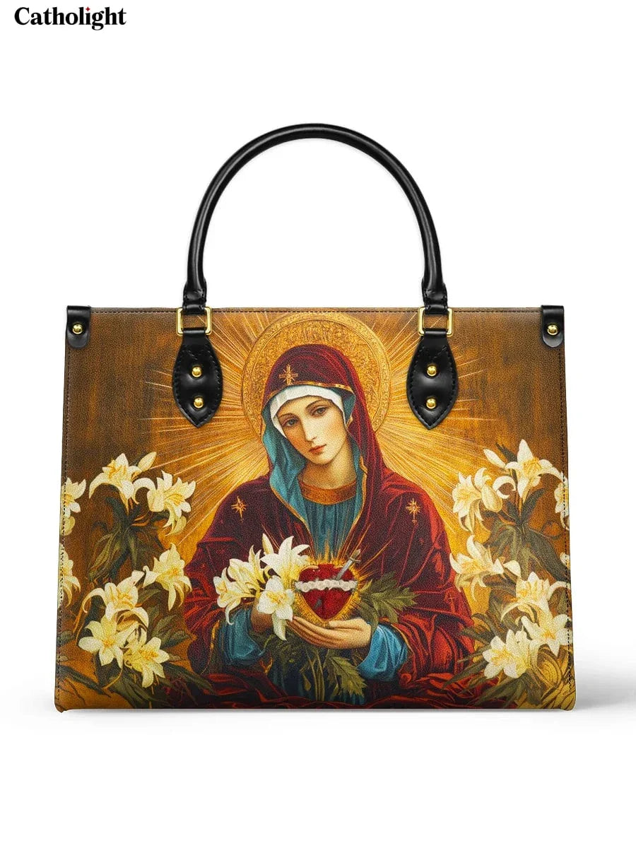 Bolsa Lírio da Pureza em Couro