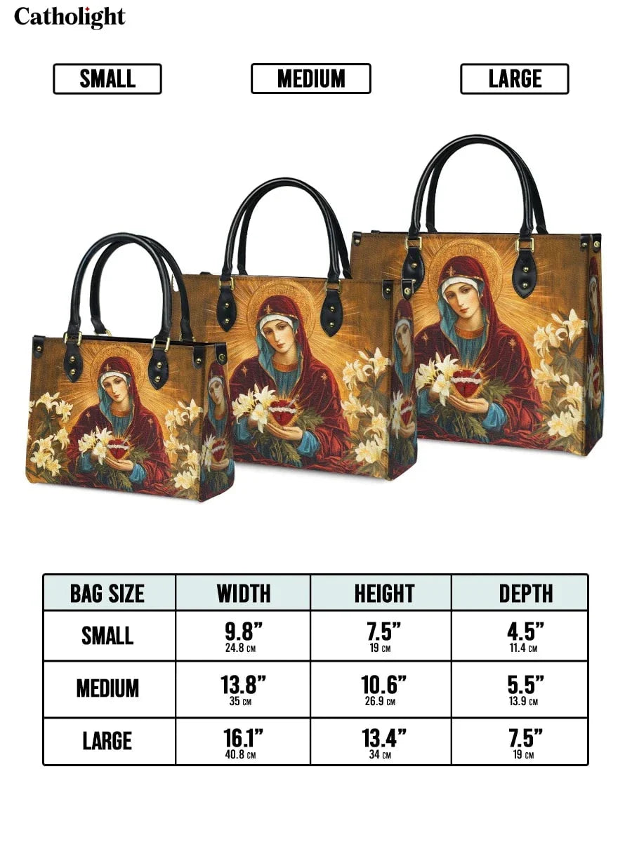 Bolsa Lírio da Pureza em Couro
