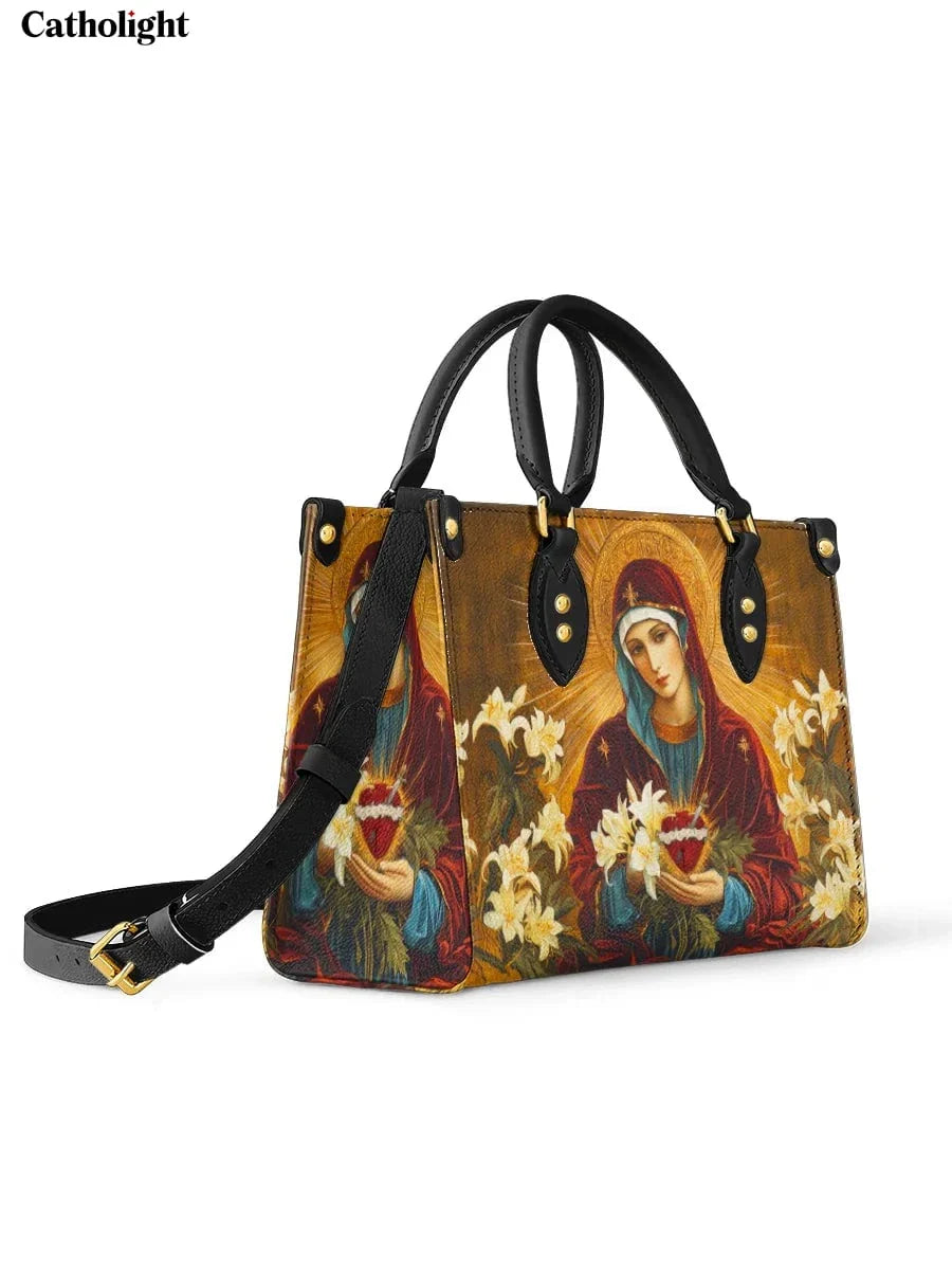 Bolsa Lírio da Pureza em Couro