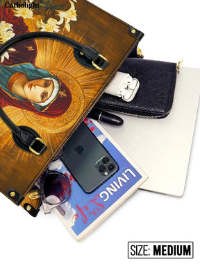 Bolsa Lírio da Pureza em Couro
