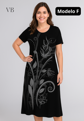 Vestidos Florais com Caimento Solto e Respirável - Modelos Exclusivos