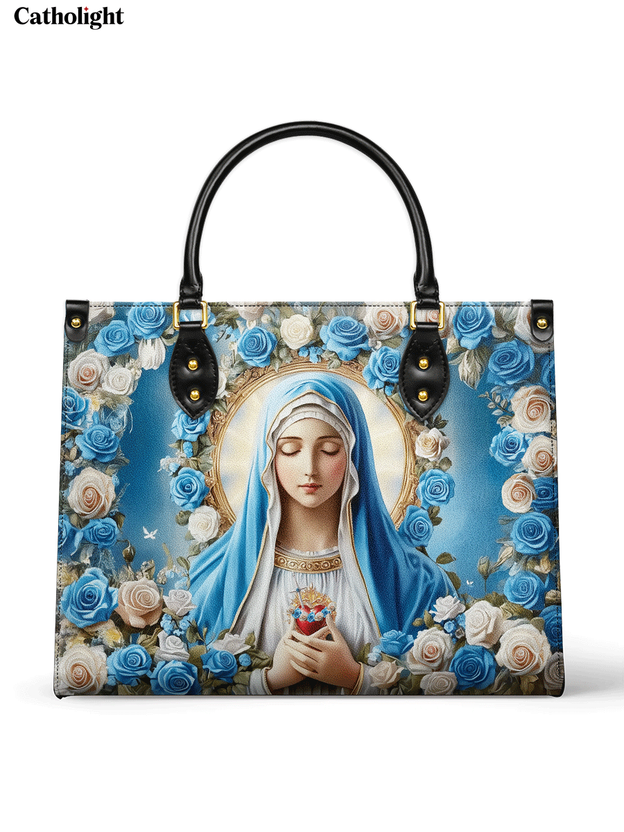 Bolsa de Couro Imaculado Coração de Maria