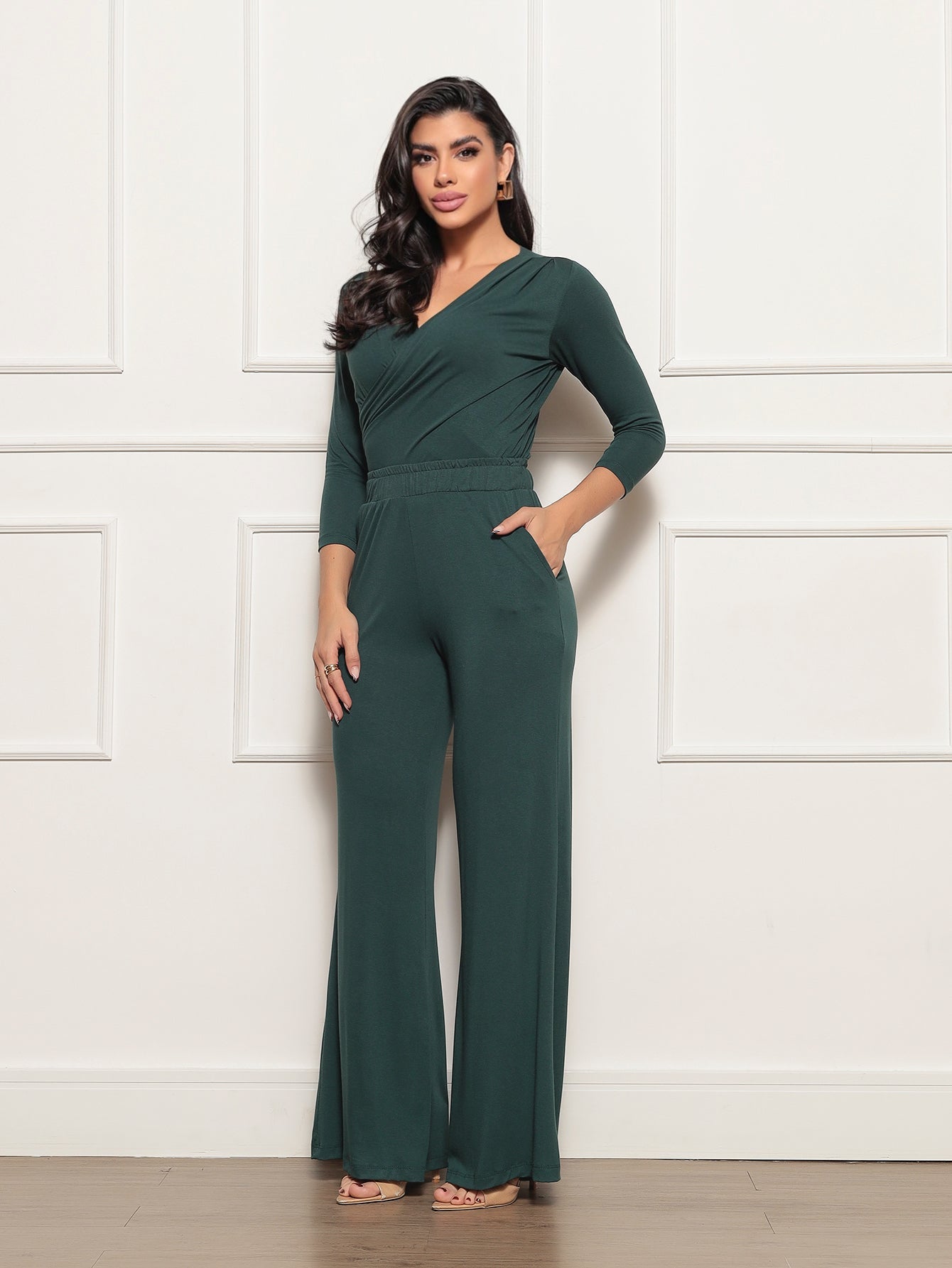 Conjunto Pantalona Blusa Transpassada Braga - Coleção Nuvem Brasileira