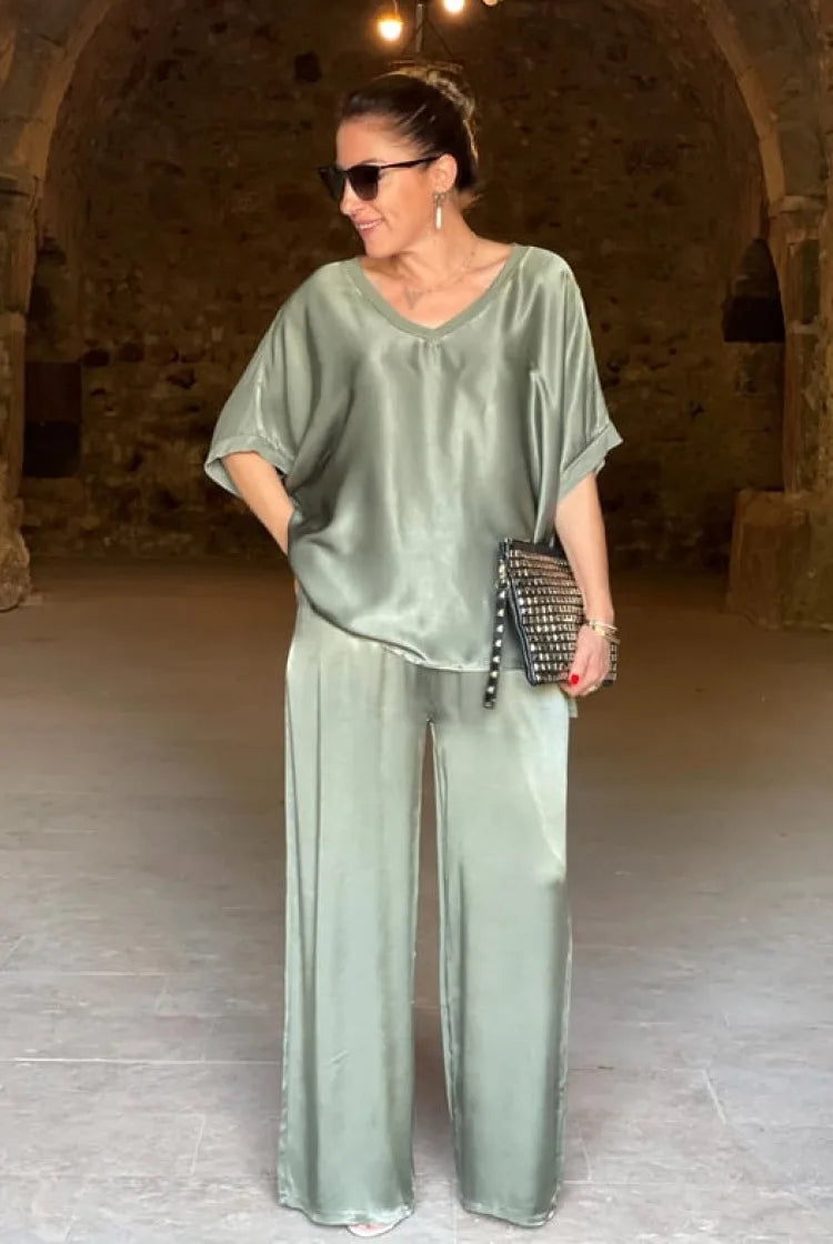 Conjunto Calça e Blusa Maiorca - Manga Rosa