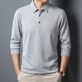 Camisa Polo Comprida Vanguard Sofisticada (Você Ganha Um Relógio Com Pulseira de Aço Inoxidável de Brinde)