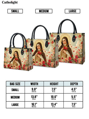 Bolsa de Couro Santa Teresinha - Graça e Elegância