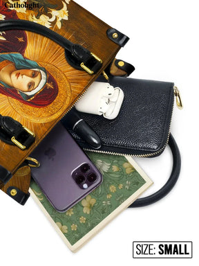 Bolsa Lírio da Pureza em Couro