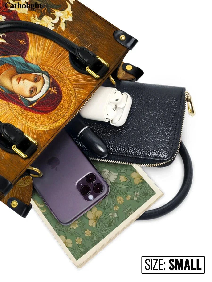Bolsa Lírio da Pureza em Couro