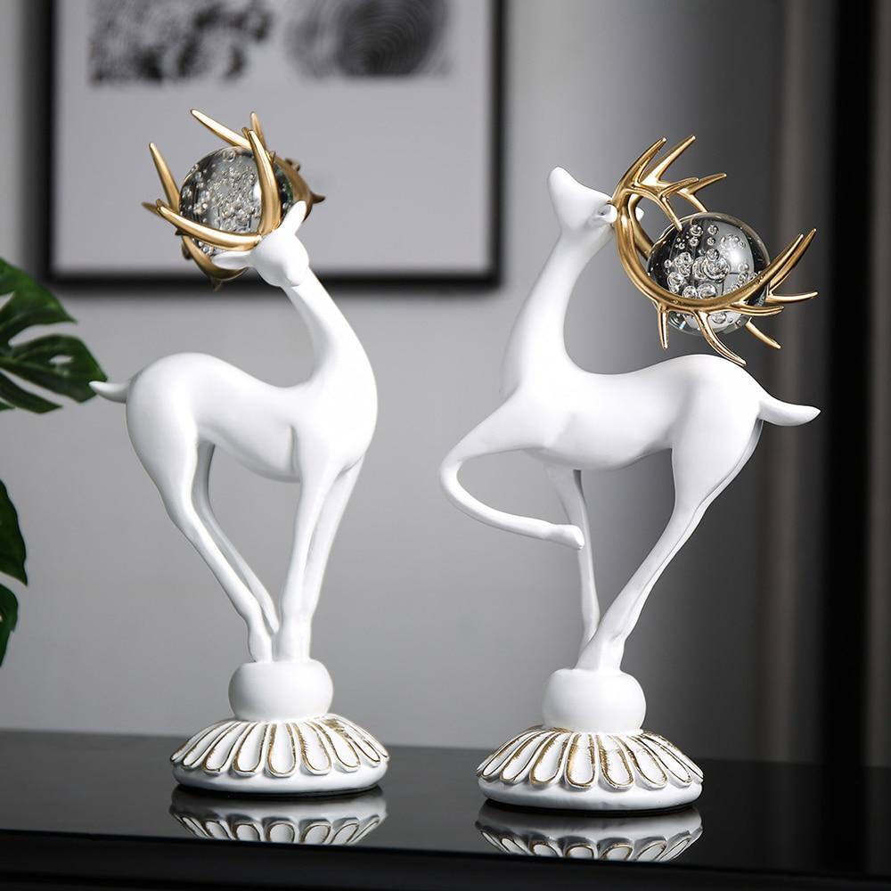 Estatueta de Animal Veado Dourada Artezanal - Inovallar