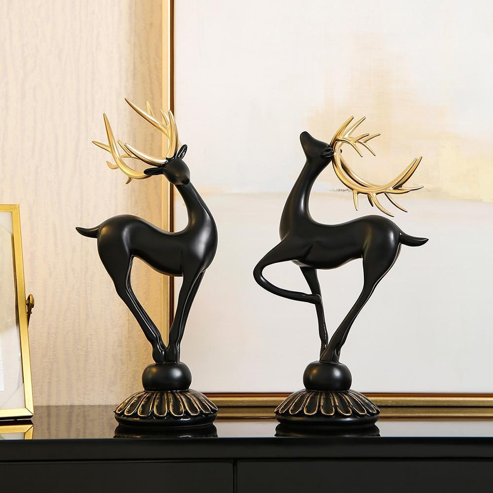 Estatueta de Animal Veado Dourada Artezanal - Inovallar
