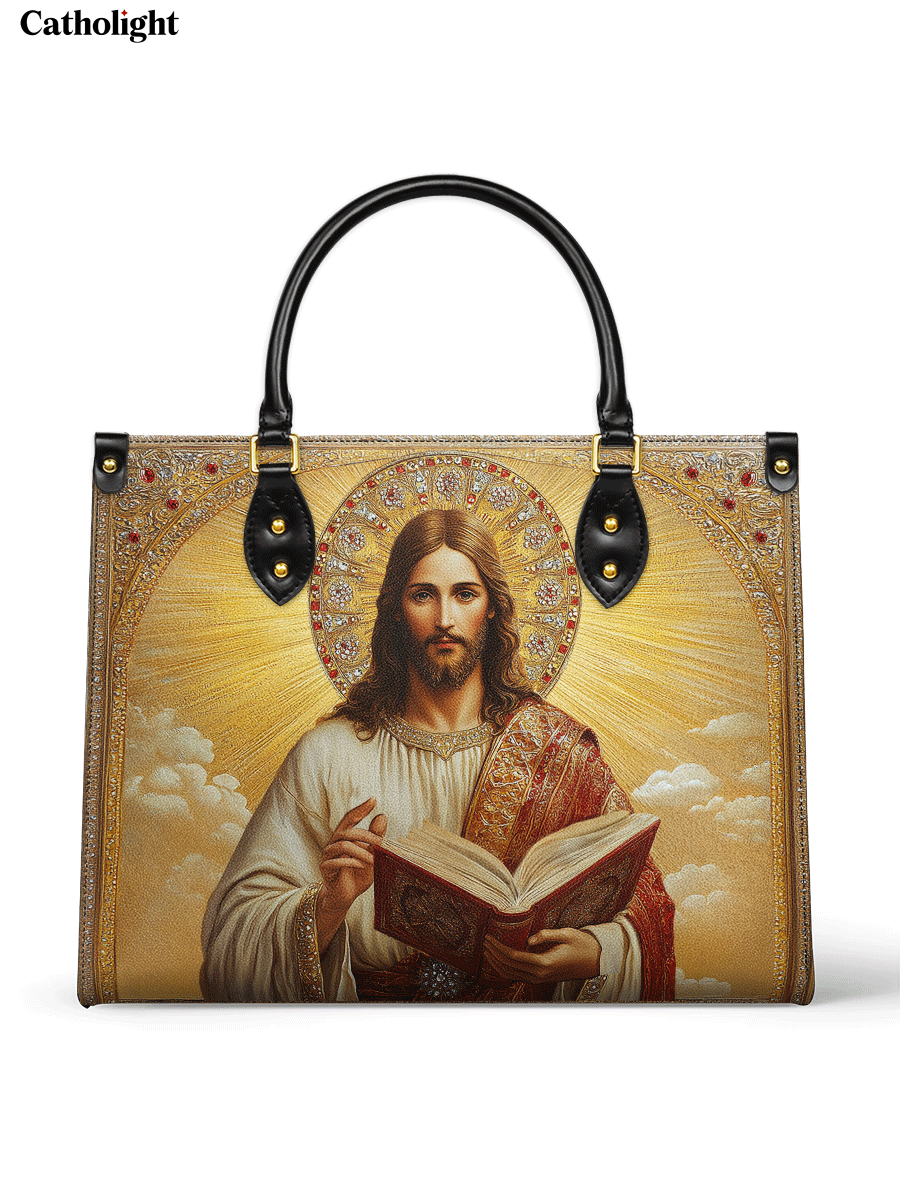 Bolsa de Couro – Jesus, o Salvador Luz Eterna